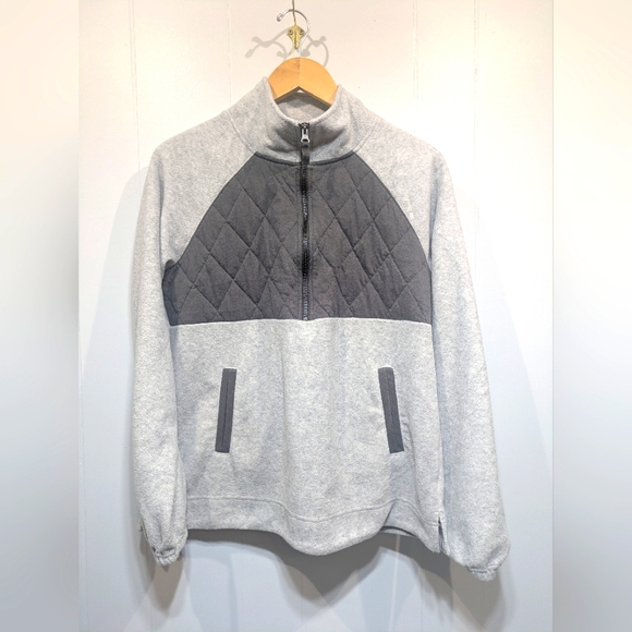 Maurices Quilted Quarter Zip Pullover In Gray/Charcoal Size Medium - Picture 1 of 6